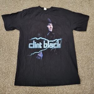 Vintage Unisex Clint Black Graphic T-Shirt in Black